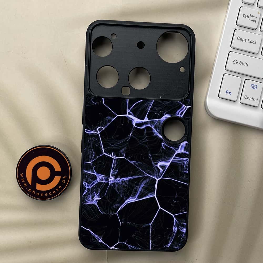 Nothing Phone 3 - Black Marble Series - Premium Metal  Printed soft Bumper shock Proof Case