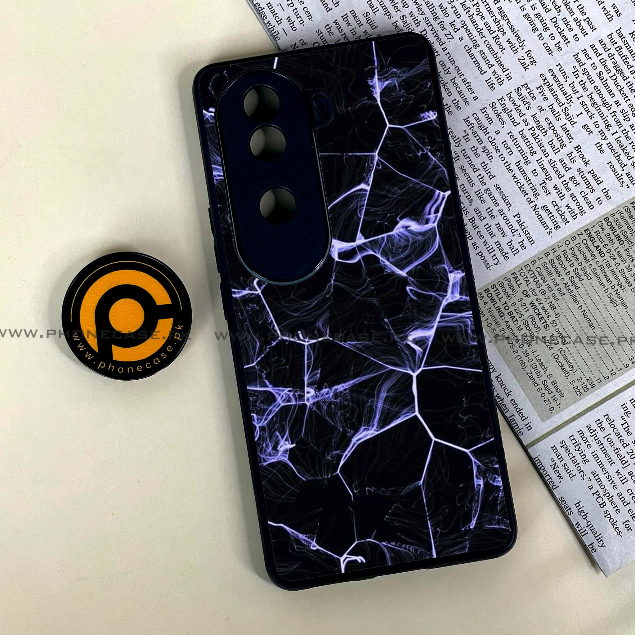 Vivo V40e - Black Marble Series - Premium Printed Glass soft Bumper shock Proof Case