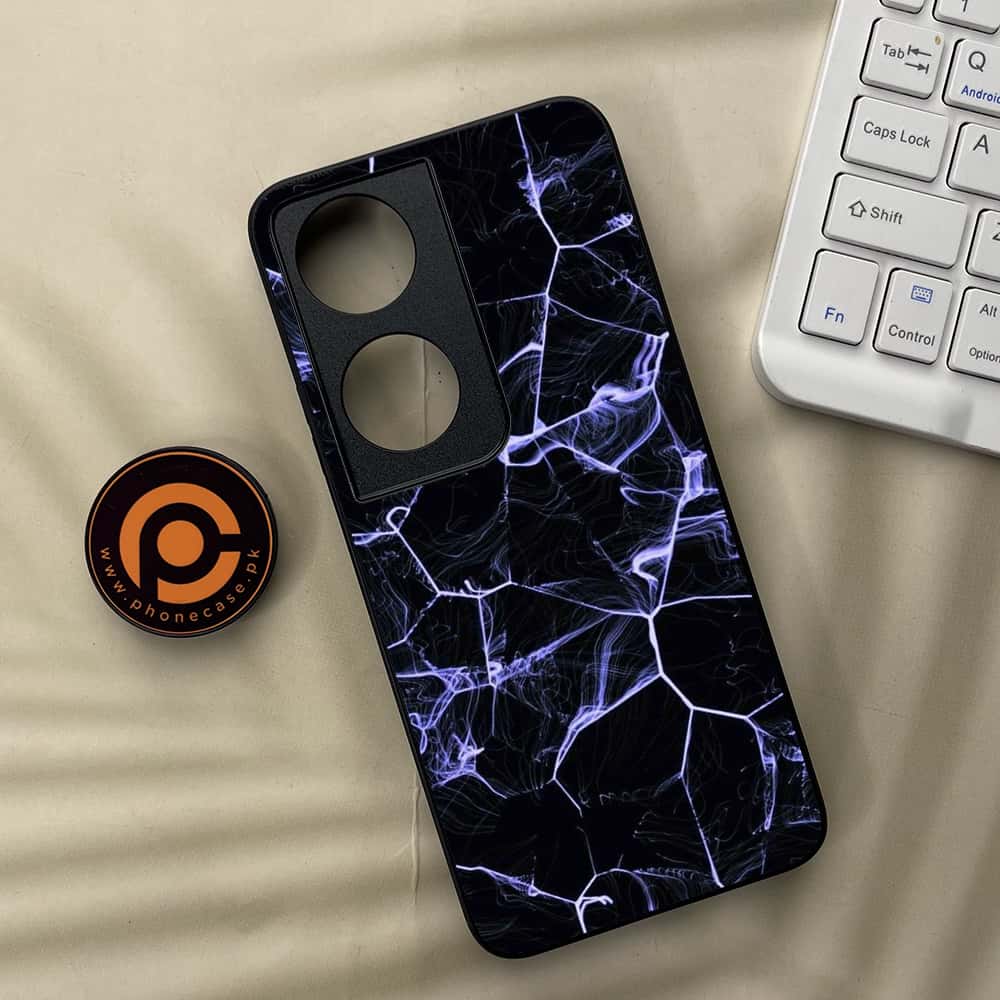 Honor X7b - Black Marble Series - Premium Metal  Printed soft Bumper shock Proof Case