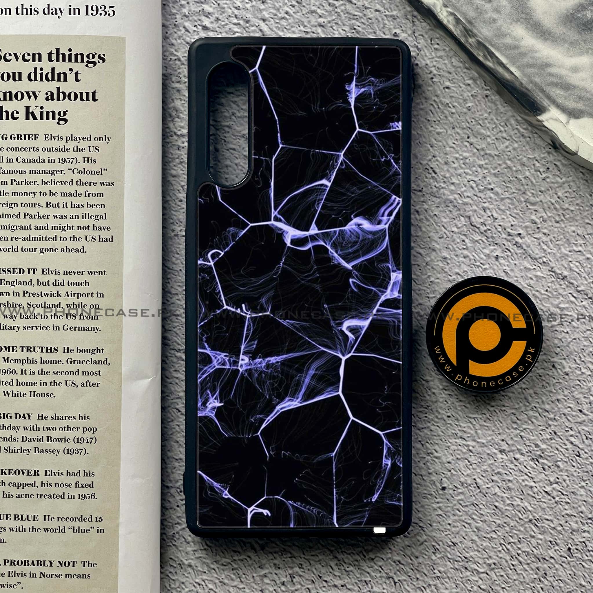 LG Velvet - Black Marble Series - Premium Printed Glass soft Bumper shock Proof Case