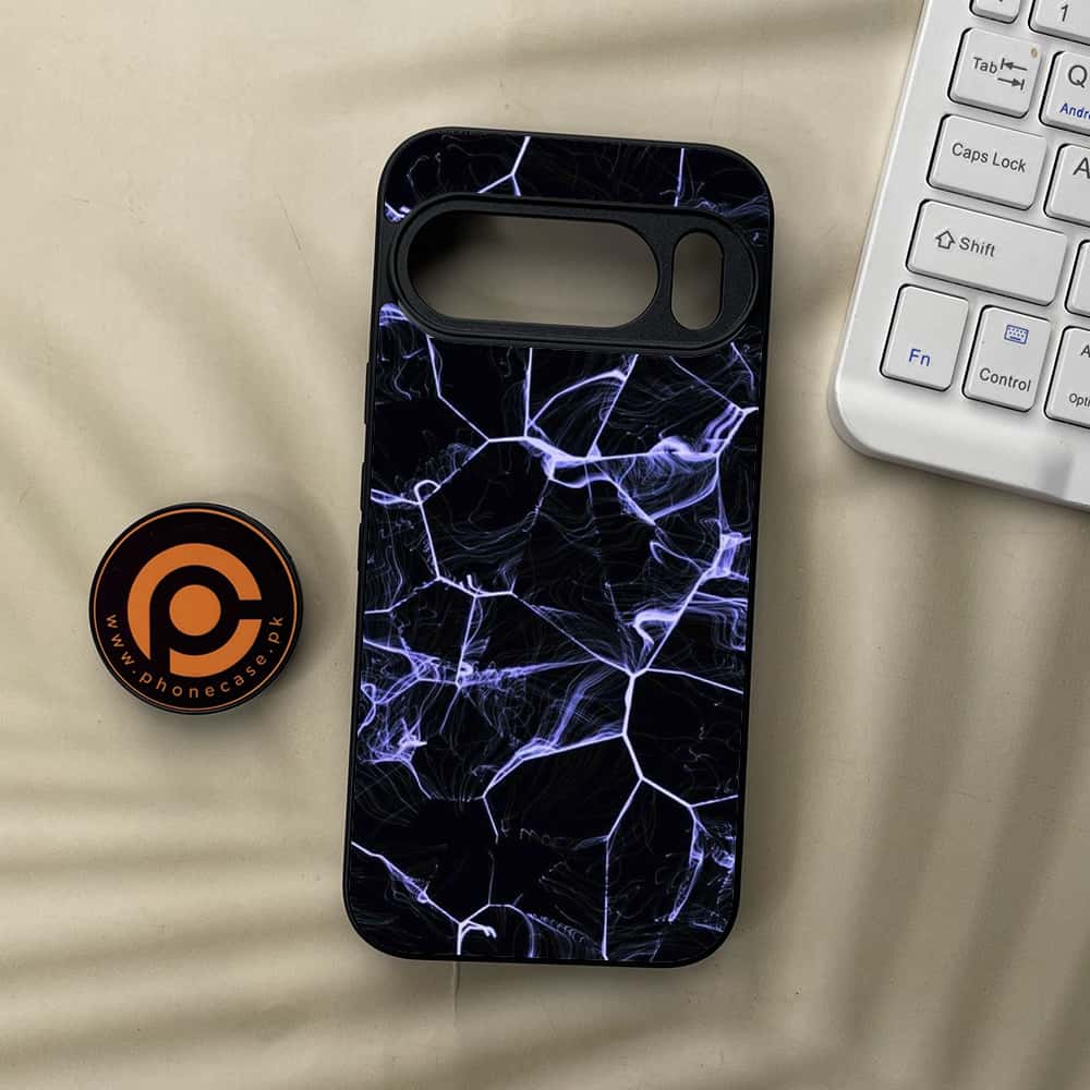 Google Pixel 10 Pro XL - Black Marble Series - Premium Metal Printed soft Bumper Shock Proof Case