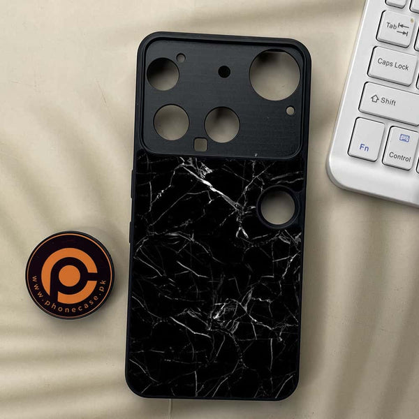 Nothing Phone 3 - Black Marble Series - Premium Metal  Printed soft Bumper shock Proof Case