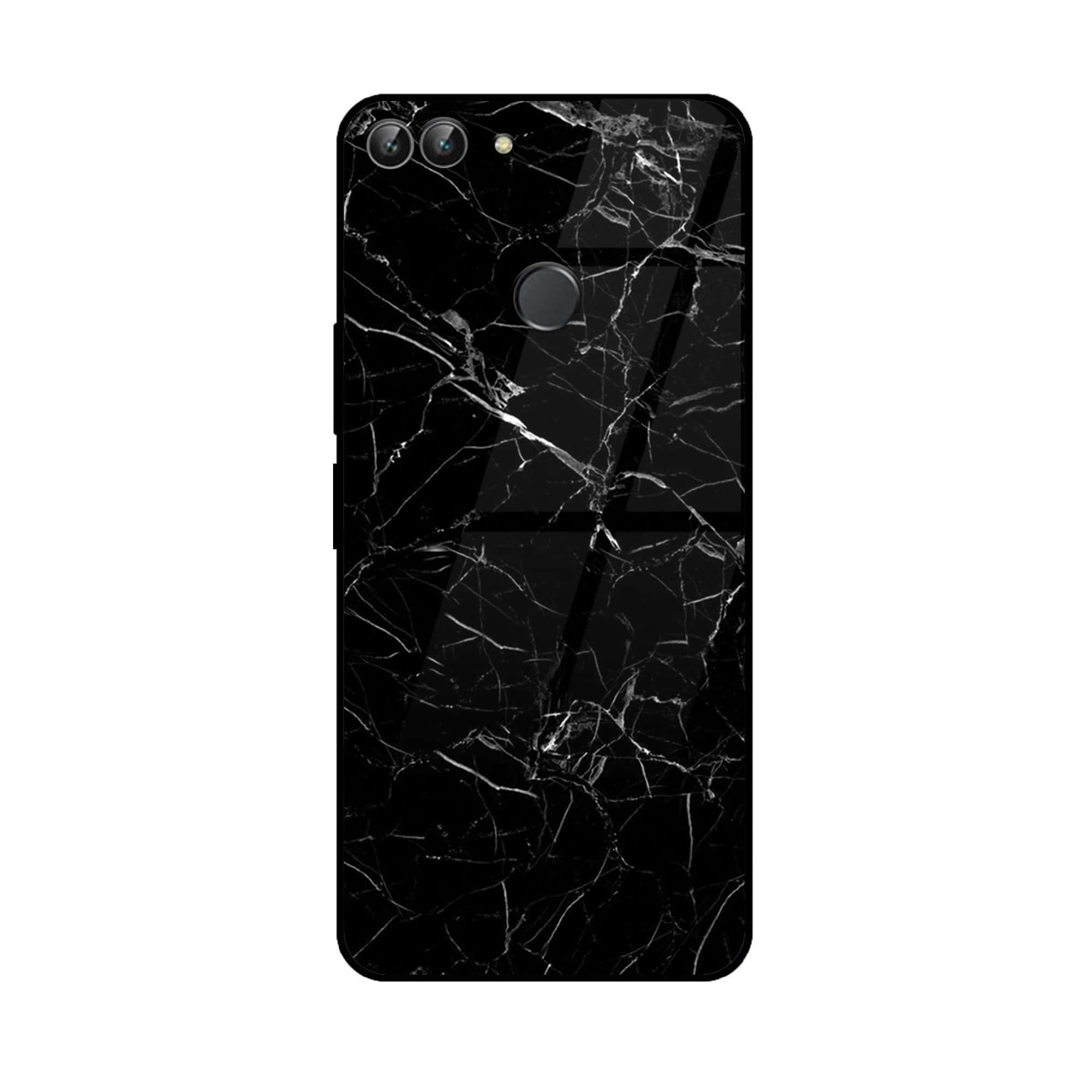 Huawei P Smart - Black Marble Series - Premium Printed Glass soft Bumper shock Proof Case