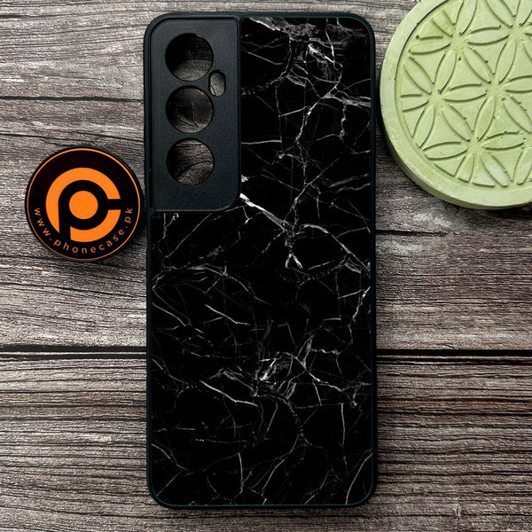 Realme C65  - Black Marble Series - Premium Metal Printed soft Bumper shock Proof Case