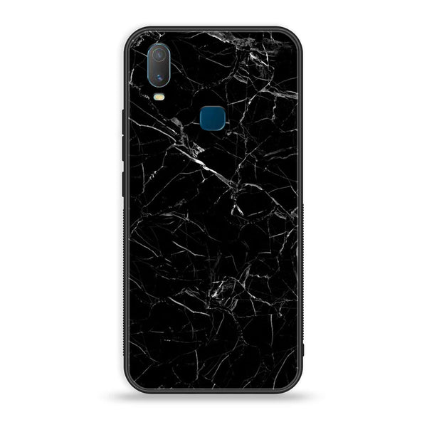 VIVO Y11 - Black Marble Series - Premium Printed Glass soft Bumper shock Proof Case