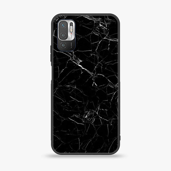 Xiaomi Redmi Note 10 5G - Black Marble Series - Premium Printed Glass soft Bumper shock Proof Case