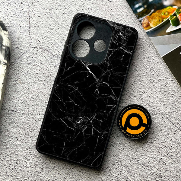 Oppo A5 Pro - Black Marble Design 1  - Premium Metal Printed soft Bumper shock Proof Case  Biohazard Sign Series CS-35278