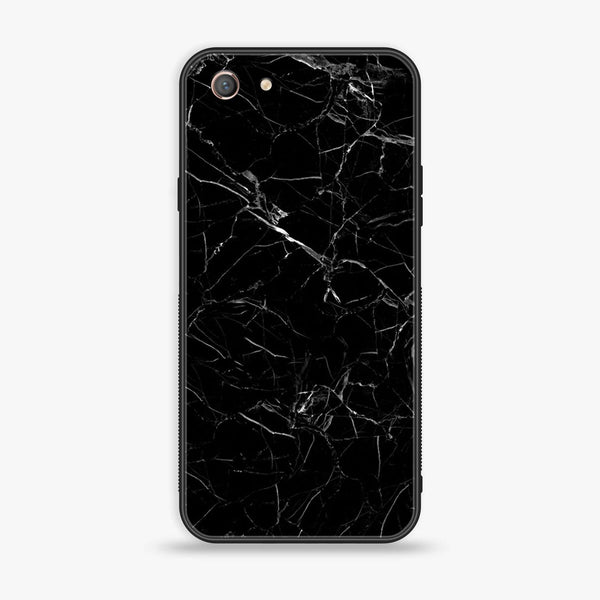 Oppo A71 (2018) - Black Marble Series - Premium Printed Glass soft Bumper shock Proof Case