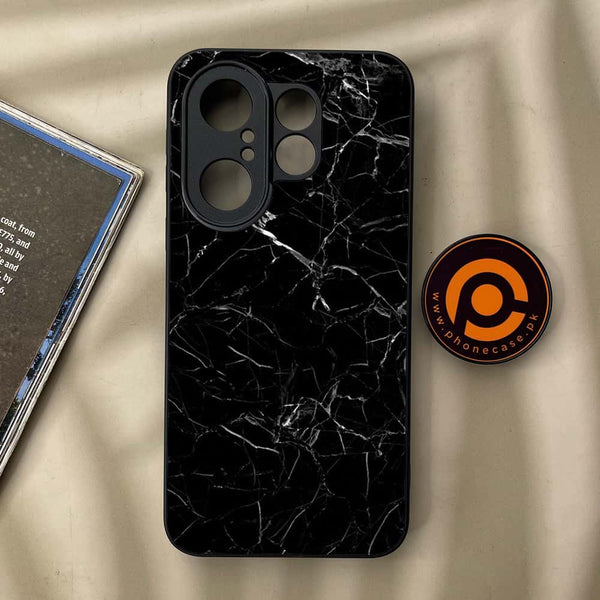 Vivo X200 FE - Black Marble Series - Premium Metal Printed soft Bumper Shock Proof Case