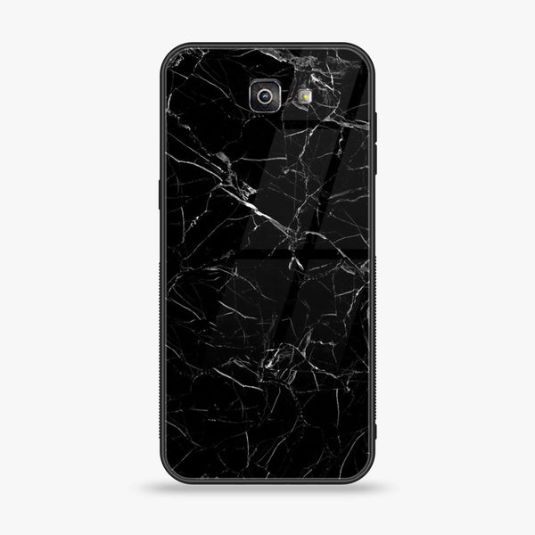 Galaxy J7 Prime 2018 - Black Marble Series - Premium Printed Glass soft Bumper shock Proof Case