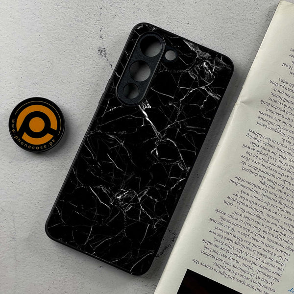 Vivo Y04 - Black Marble Design 1 - Premium Metal Printed Soft Bumper Shockproof Case CS-41289