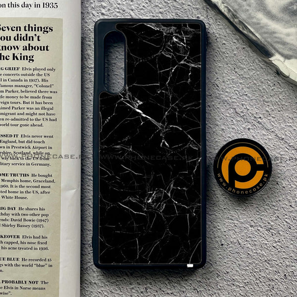 LG Velvet - Black Marble Series - Premium Printed Glass soft Bumper shock Proof Case