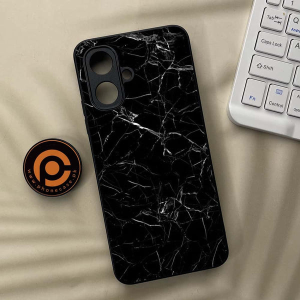 Tecno Pop 10 - Black Marble Series - Premium Metal Printed soft Bumper Shock Proof Case