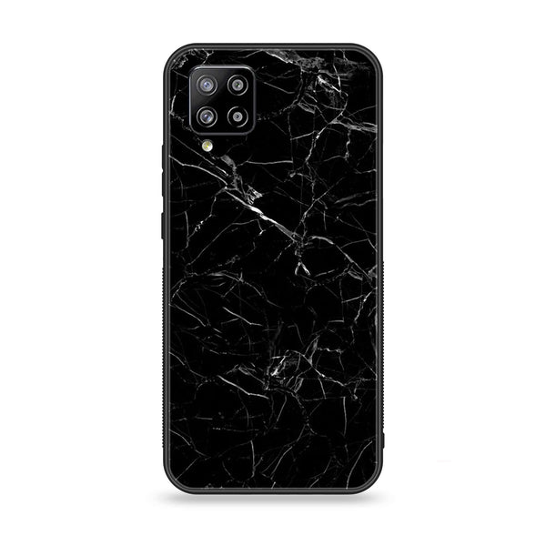 Samsung Galaxy A42 5G - Black Marble Series - Premium Printed Glass soft Bumper shock Proof Case