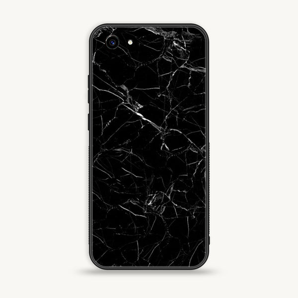 Vivo Y83 -  Black Marble Series - Premium Printed Glass soft Bumper shock Proof Case