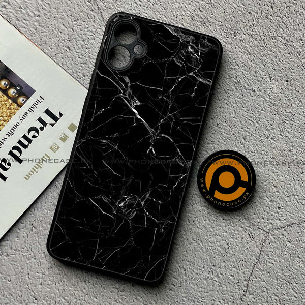 Samsung Galaxy A05 - Black Marble Design 1- Premium Metal  Printed soft Bumper shock Proof Case CS-27265