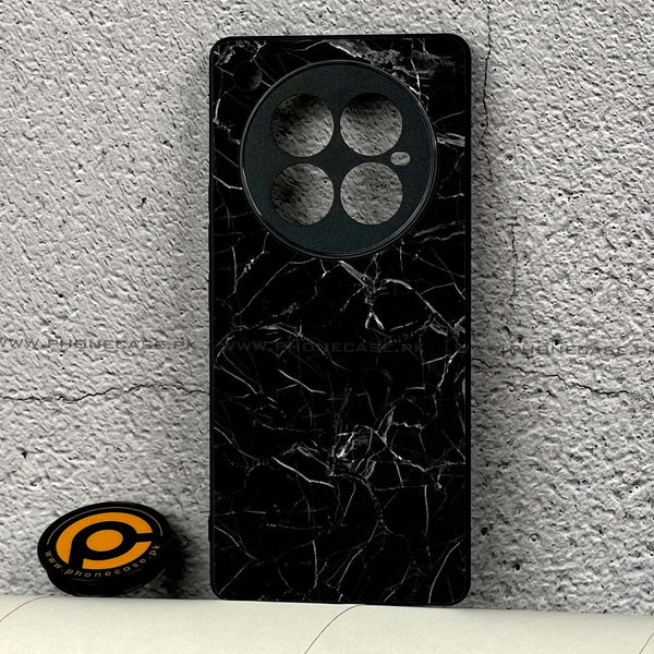 Infinix Zero 40 - Black Marble Series - Premium Printed Glass soft Bumper shock Proof Case