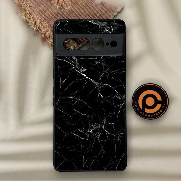 Google Pixel 7 Pro - Black Marble Design 1 - Premium Metal Printed soft Bumper Shock Proof Case CS-37183