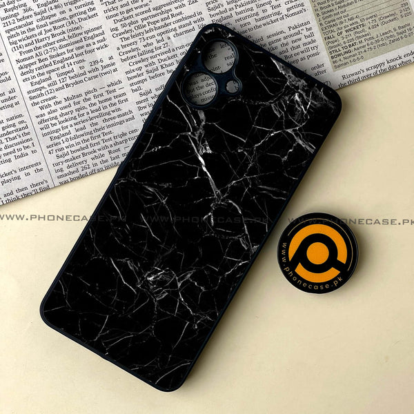Samsung Galaxy A06  - Black Marble Series - Premium Metal Printed soft Bumper shock Proof Case