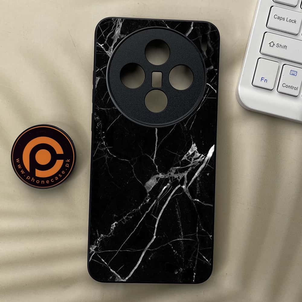 Vivo X200 - Black Marble Series - Premium Metal  Printed soft Bumper shock Proof Case