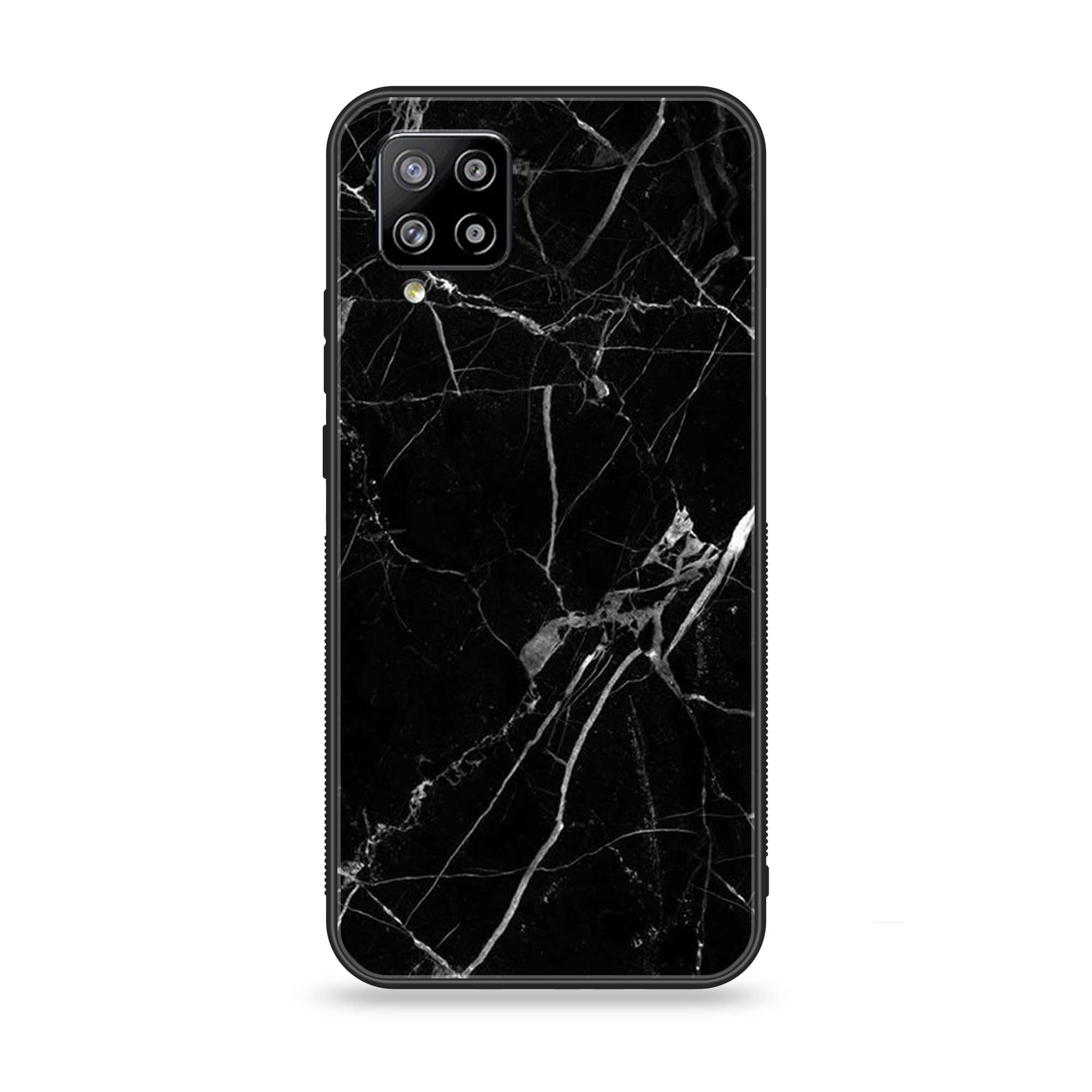 Samsung Galaxy A42 5G - Black Marble Series - Premium Printed Glass soft Bumper shock Proof Case