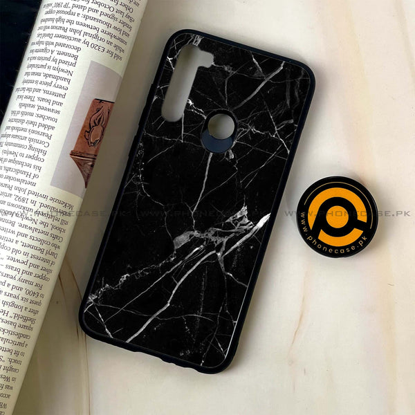 Redmi Note 8 - Black Marble Design 2 - Premium Metal  Printed soft Bumper shock Proof Case CS-29319