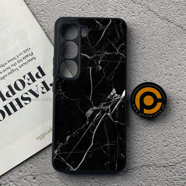 Vivo Y200 4G - Black Marble Design 2 - Premium Metal Printed soft Bumper Shock Proof Case  CS-36408