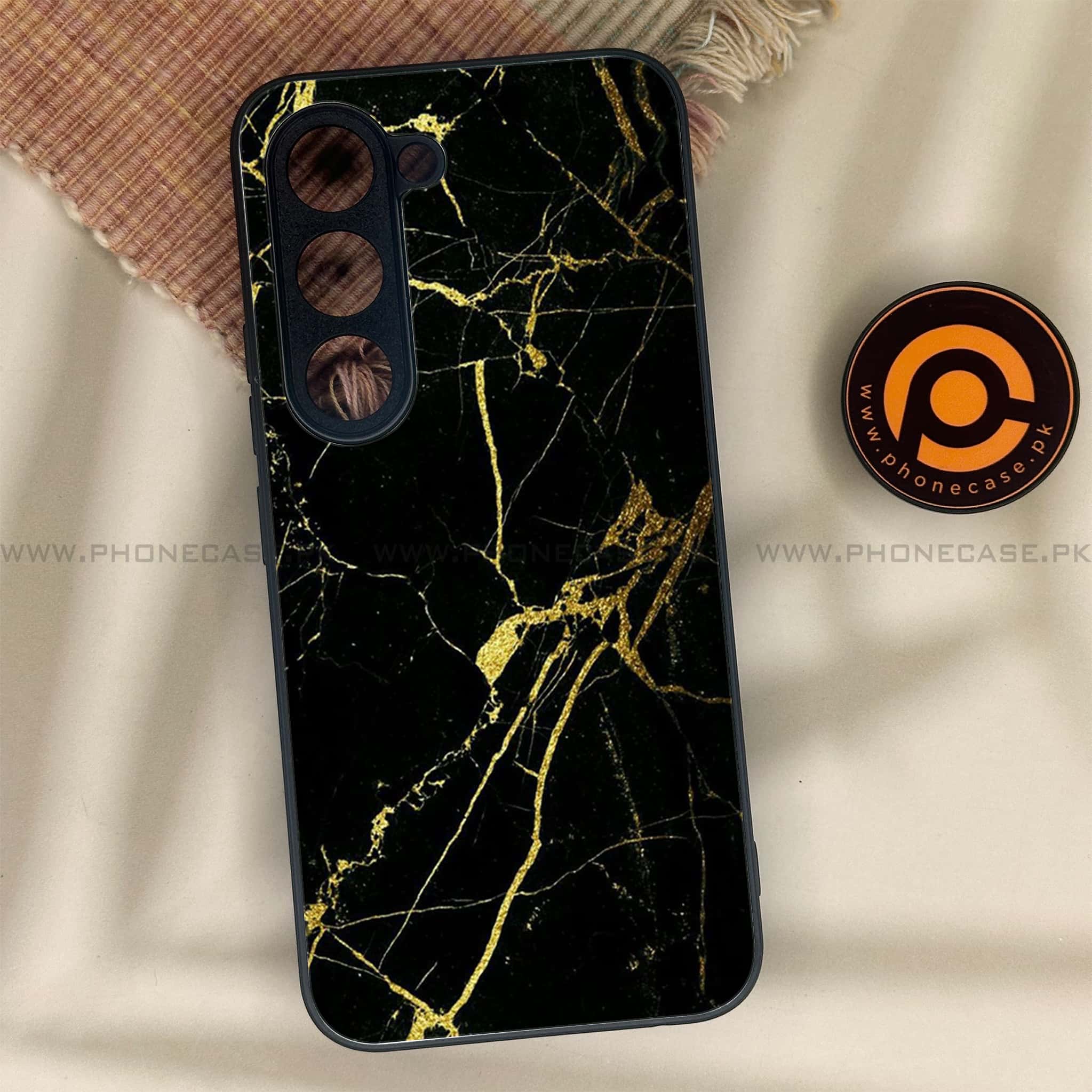 Tecno Spark 40 Pro - Black Marble Series - Premium Metal Printed soft Bumper shock Proof Case
