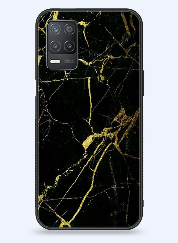 Realme Narzo 30 5G - Black Marble Design 3 - Premium Printed Glass soft Bumper shock Proof Case CS-23087