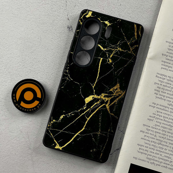 Tecno Camon 40 Pro - Black Marble Design 3  - Premium Metal Printed Soft Bumper Shockproof Case CS-35870