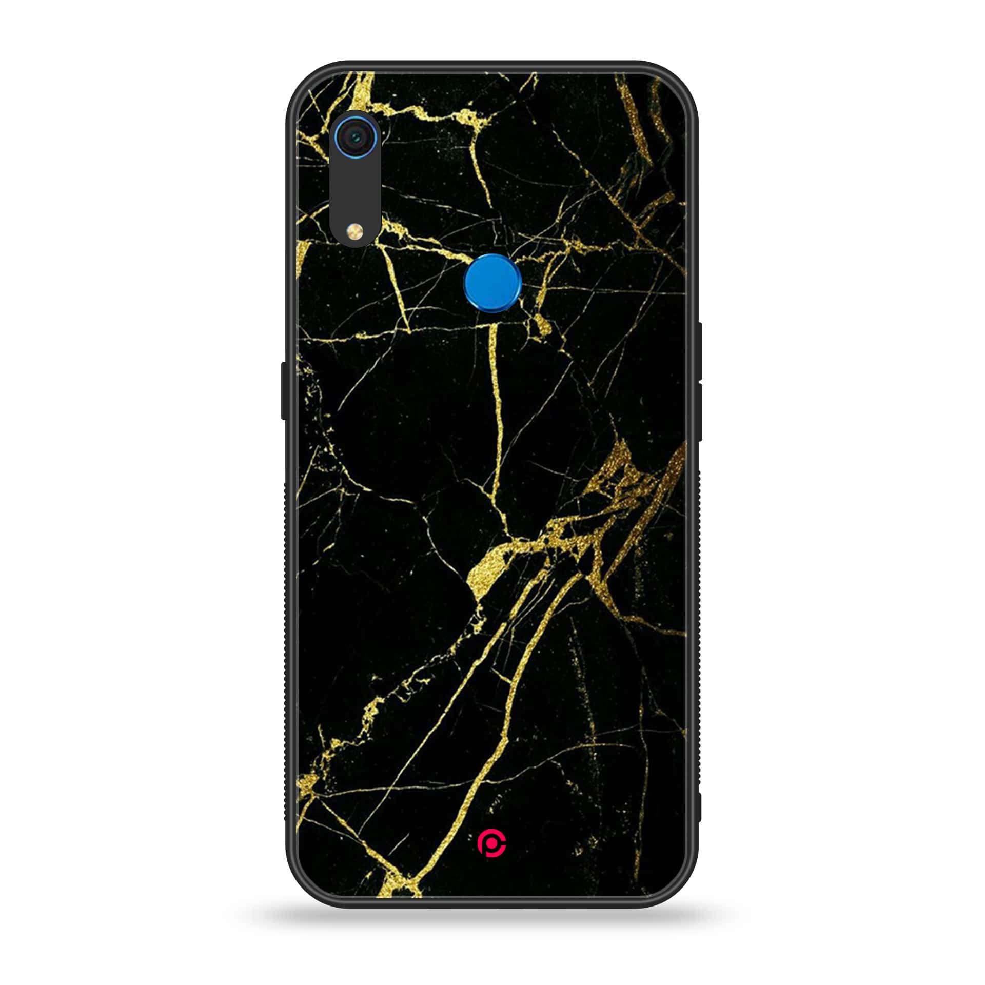 Huawei Y6s - Black Marble Series - Premium Printed Metal soft Bumper shock Proof Case