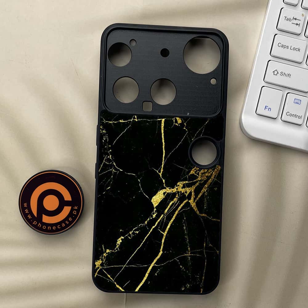 Nothing Phone 3 - Black Marble Series - Premium Metal  Printed soft Bumper shock Proof Case