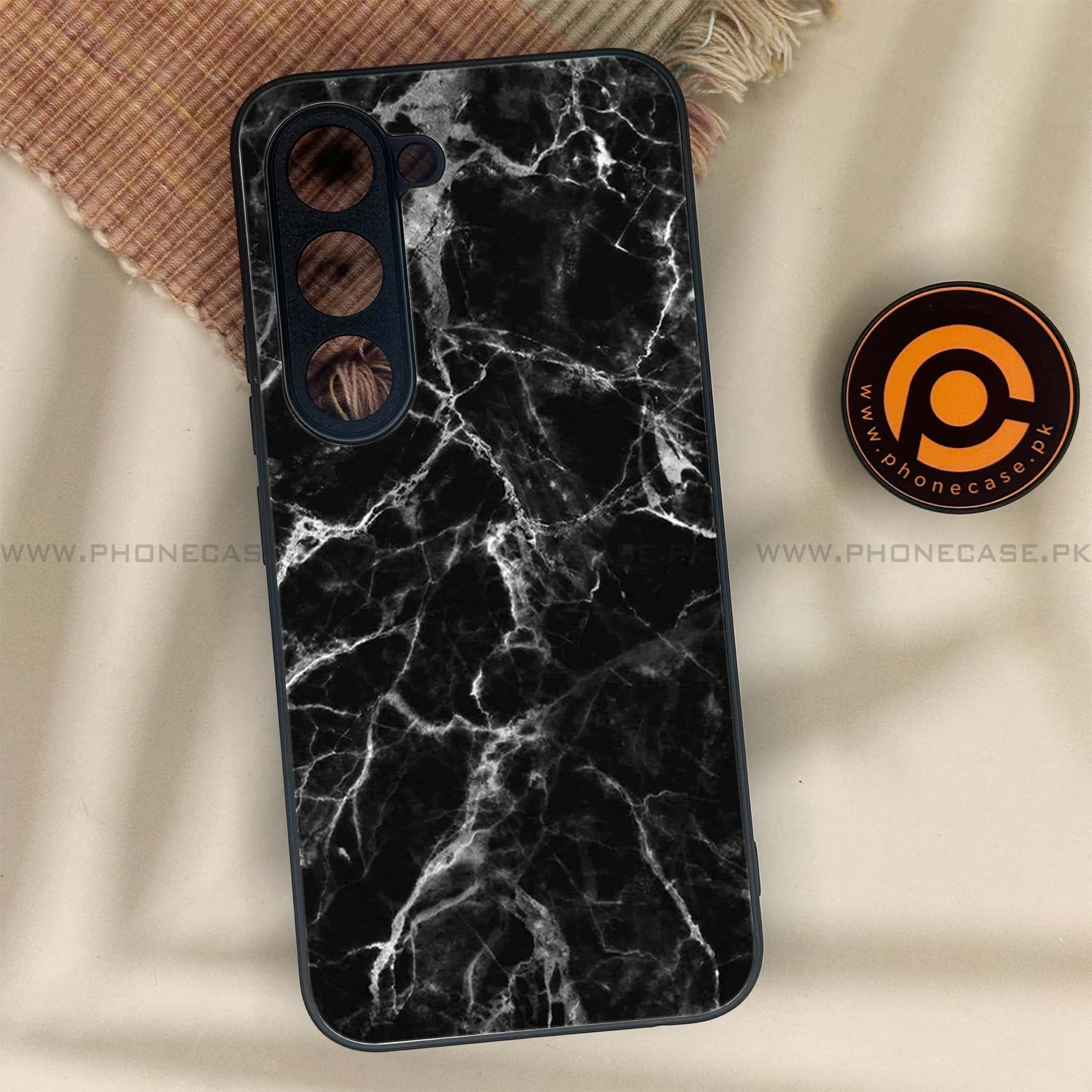 Tecno Spark 40 Pro - Black Marble Series - Premium Metal Printed soft Bumper shock Proof Case