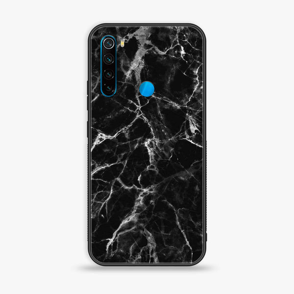 Redmi Note 8 - Black Marble Design 4 - Premium Printed Glass soft Bumper shock Proof Case CS-9917