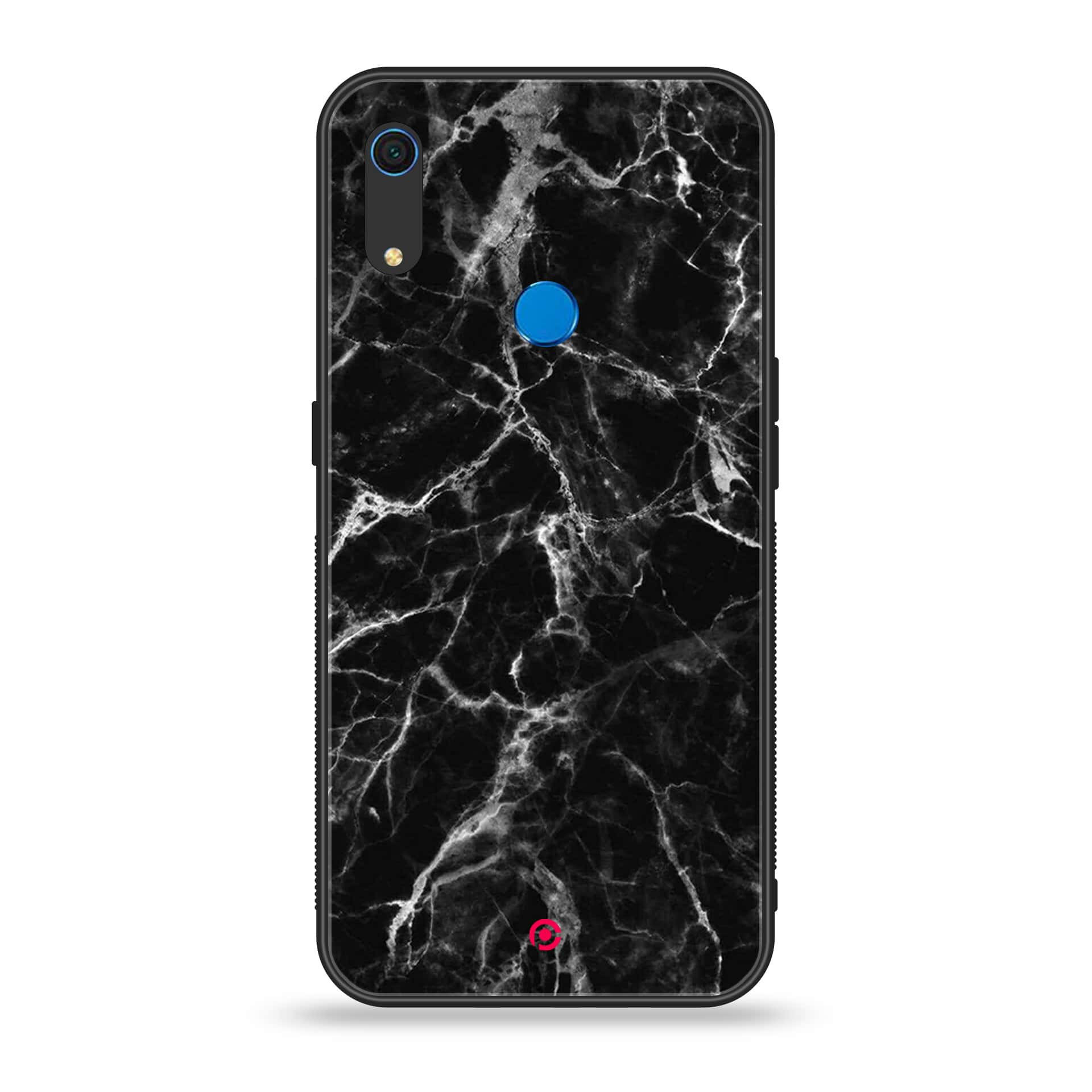 Huawei Y6s - Black Marble Series - Premium Printed Metal soft Bumper shock Proof Case