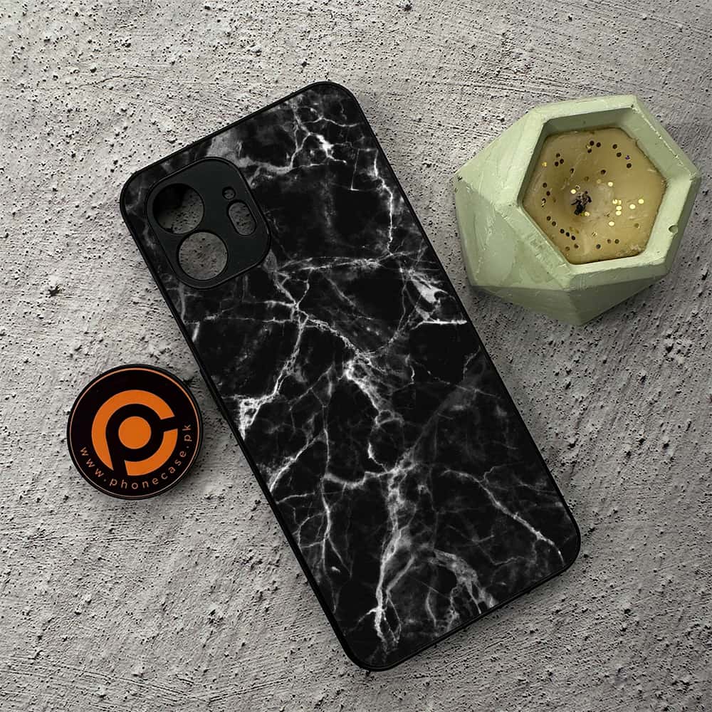 Nothing Phone 2 - Black Marble Series - Premium Metal  Printed soft Bumper shock Proof Case