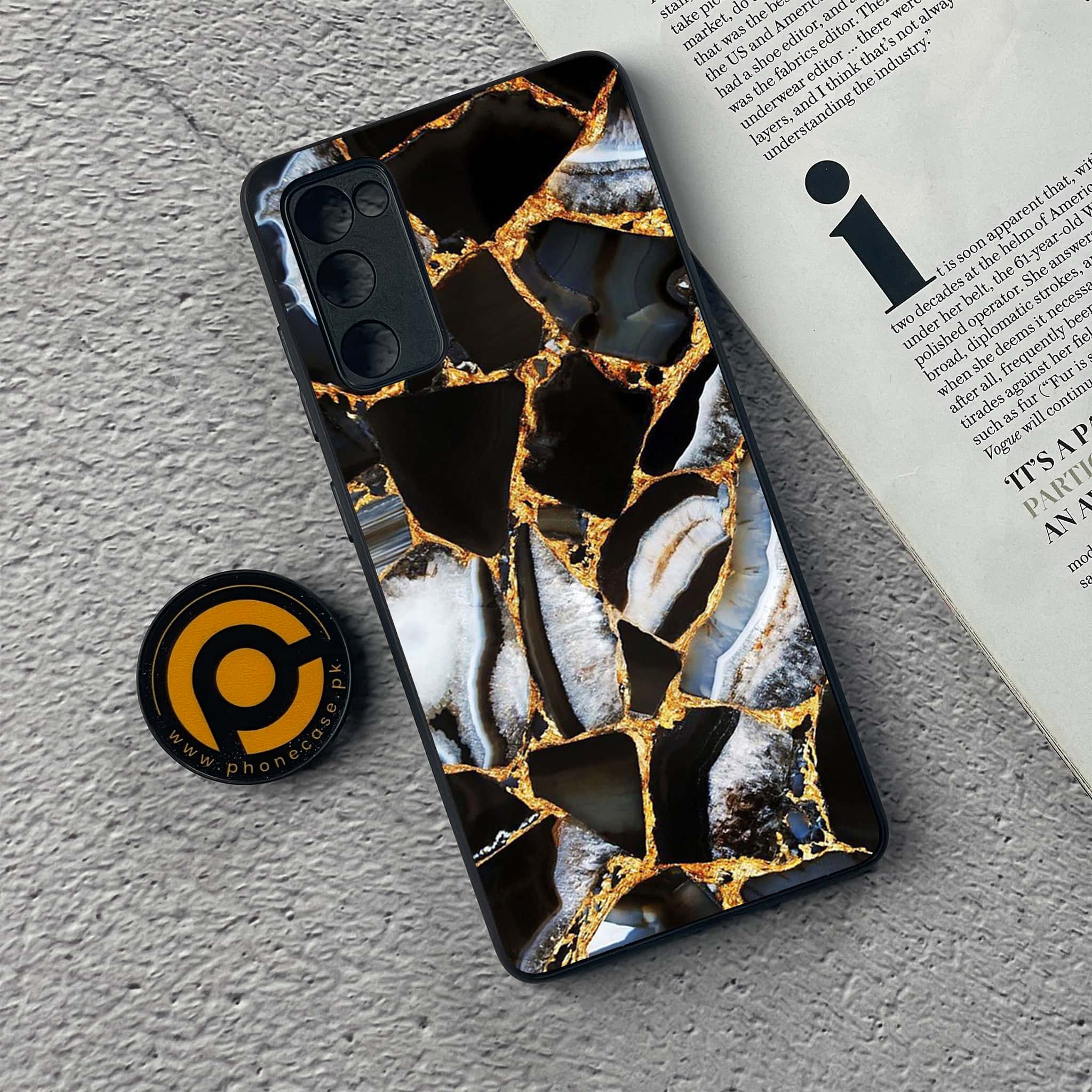 Galaxy S20 FE - Black Marble Series - Premium Printed Glass soft Bumper shock Proof Case