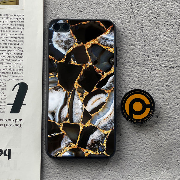 iPhone 7 Plus/8 Plus - Black Marble Design 5 - Premium Metal  Printed soft Bumper shock Proof Case CS-28954