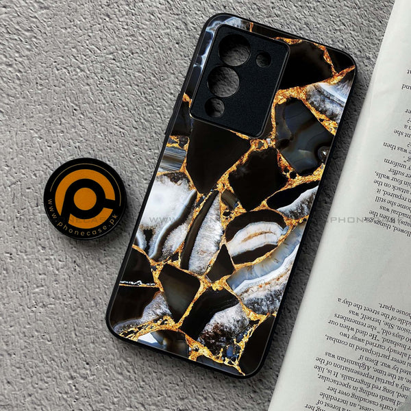 Infinix Note 12 G96 Black Marble Design 5 Premium Printed Glass soft Bumper shock Proof Case CS-8120