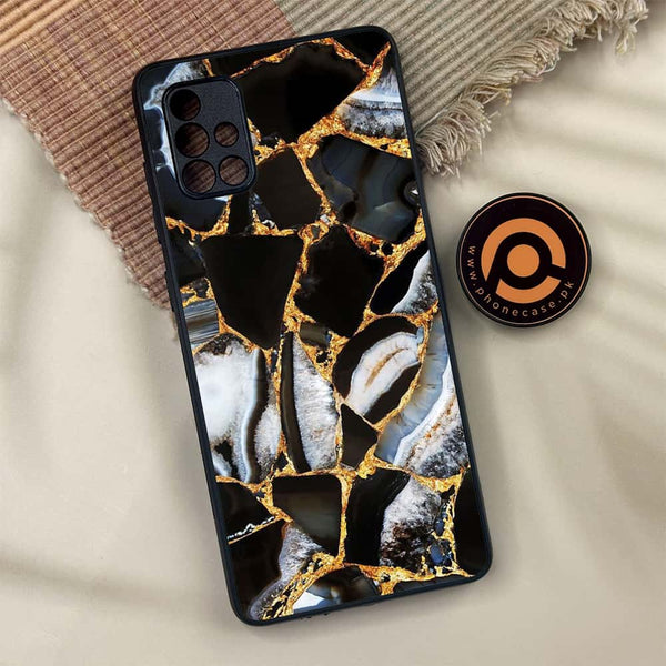 Samsung Galaxy A71 - Black Marble Design 5 - Premium Metal Printed soft Bumper shock Proof Case CS-18742