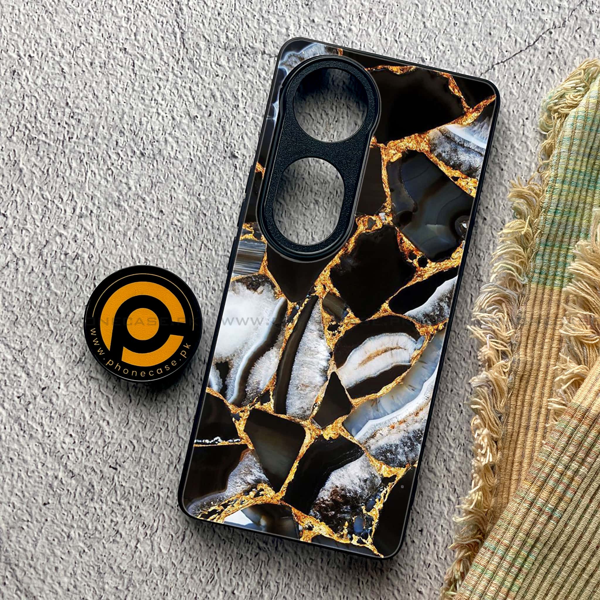 Vivo V40 Pro - Black Marble Series - Premium Metal Printed soft Bumper shock Proof Case