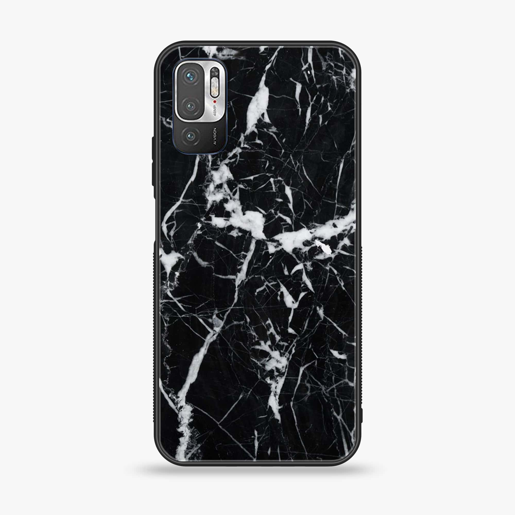 Xiaomi Redmi Note 10 5G - Black Marble Series - Premium Printed Glass soft Bumper shock Proof Case