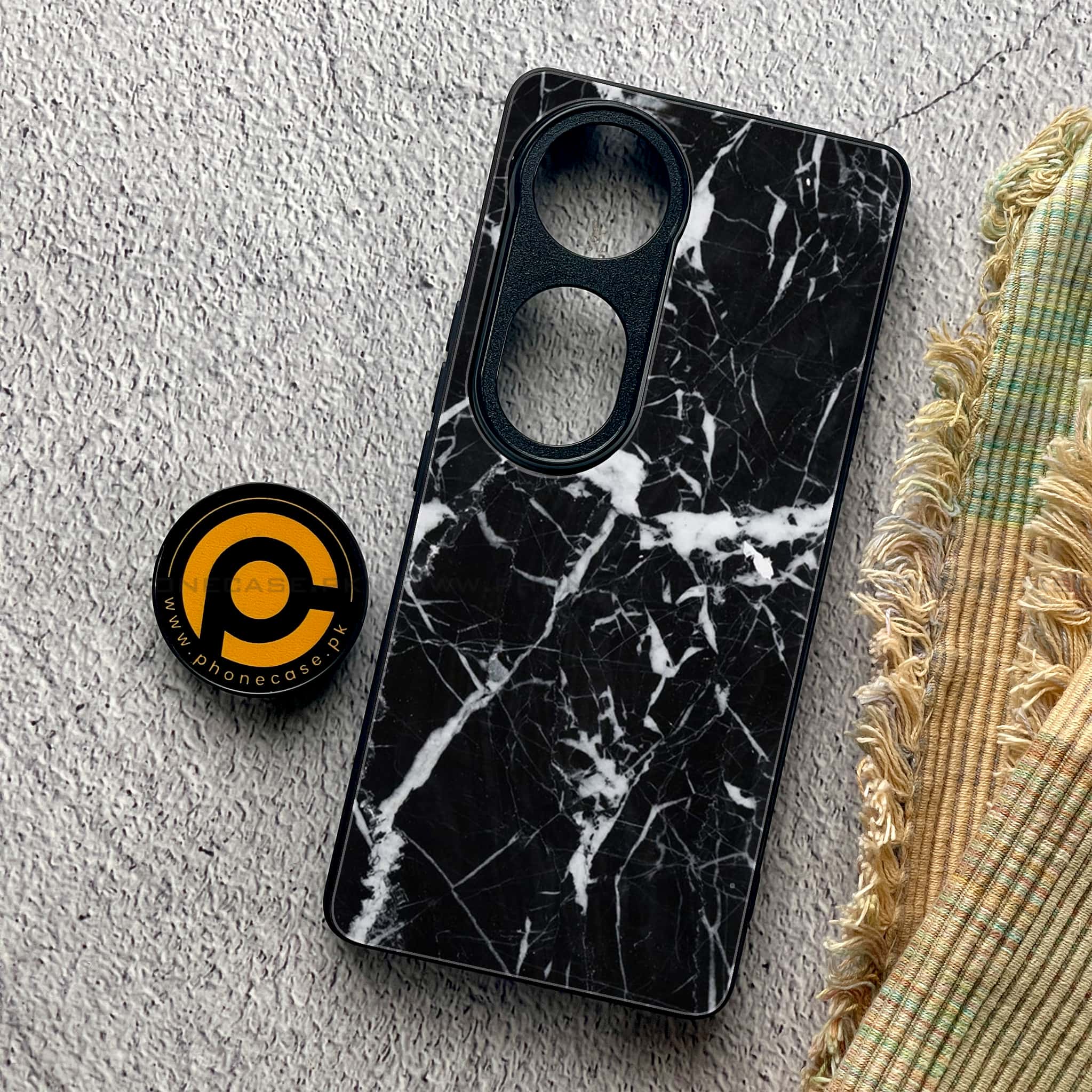 Vivo S19 Pro - Black Marble Series - Premium Metal Printed soft Bumper shock Proof Case