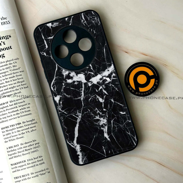 Tecno Spark 30C - Black Marble Design 6 - Premium Printed Glass soft Bumper shock Proof Case CS-22226