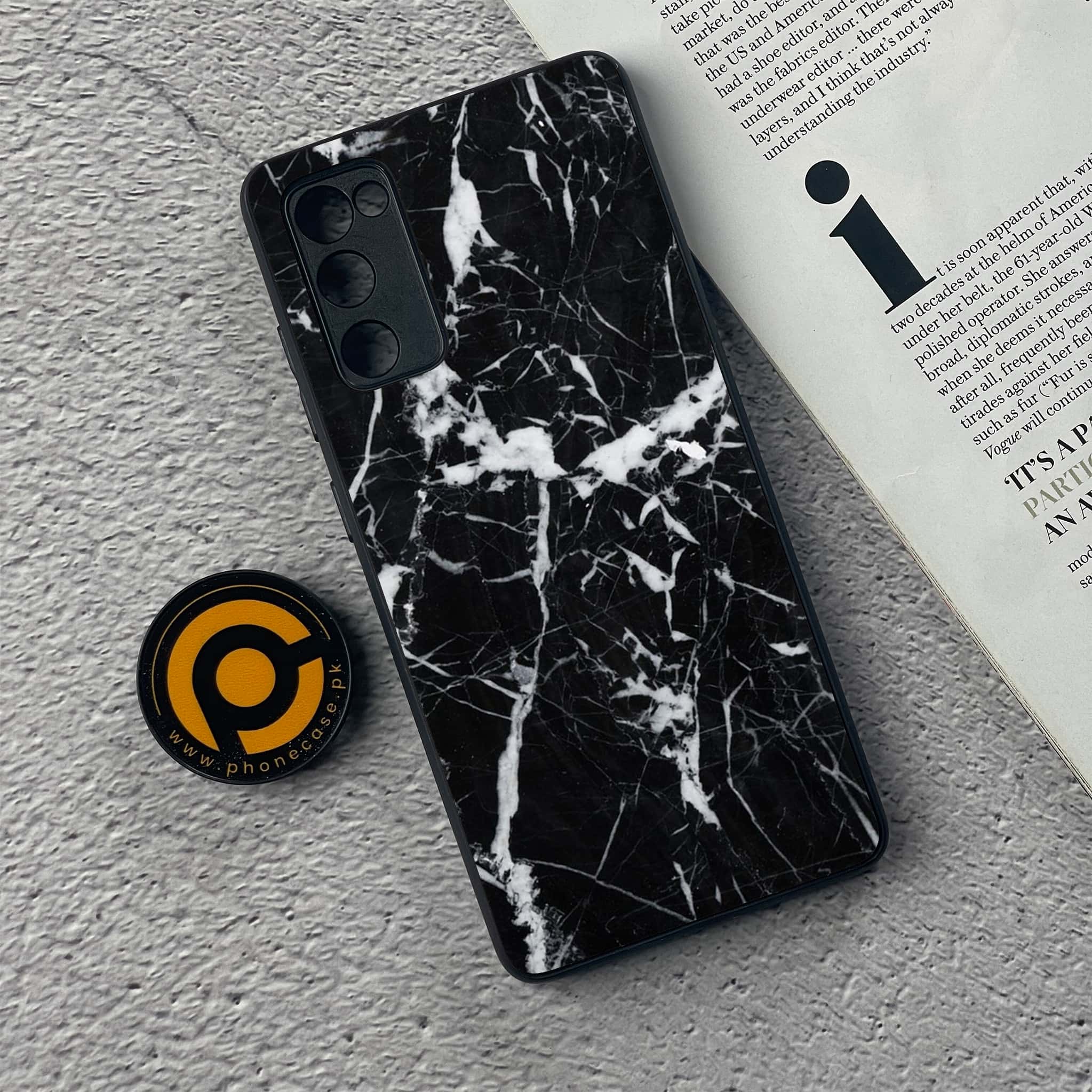 Galaxy S20 FE - Black Marble Series - Premium Printed Glass soft Bumper shock Proof Case