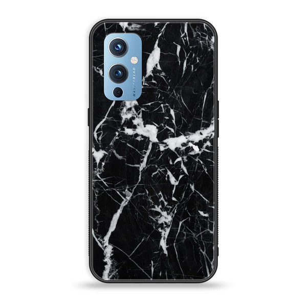 OnePlus 9 - Black Marble Design 6 - Premium Metal Printed soft Bumper Shock Proof Case CS-10534