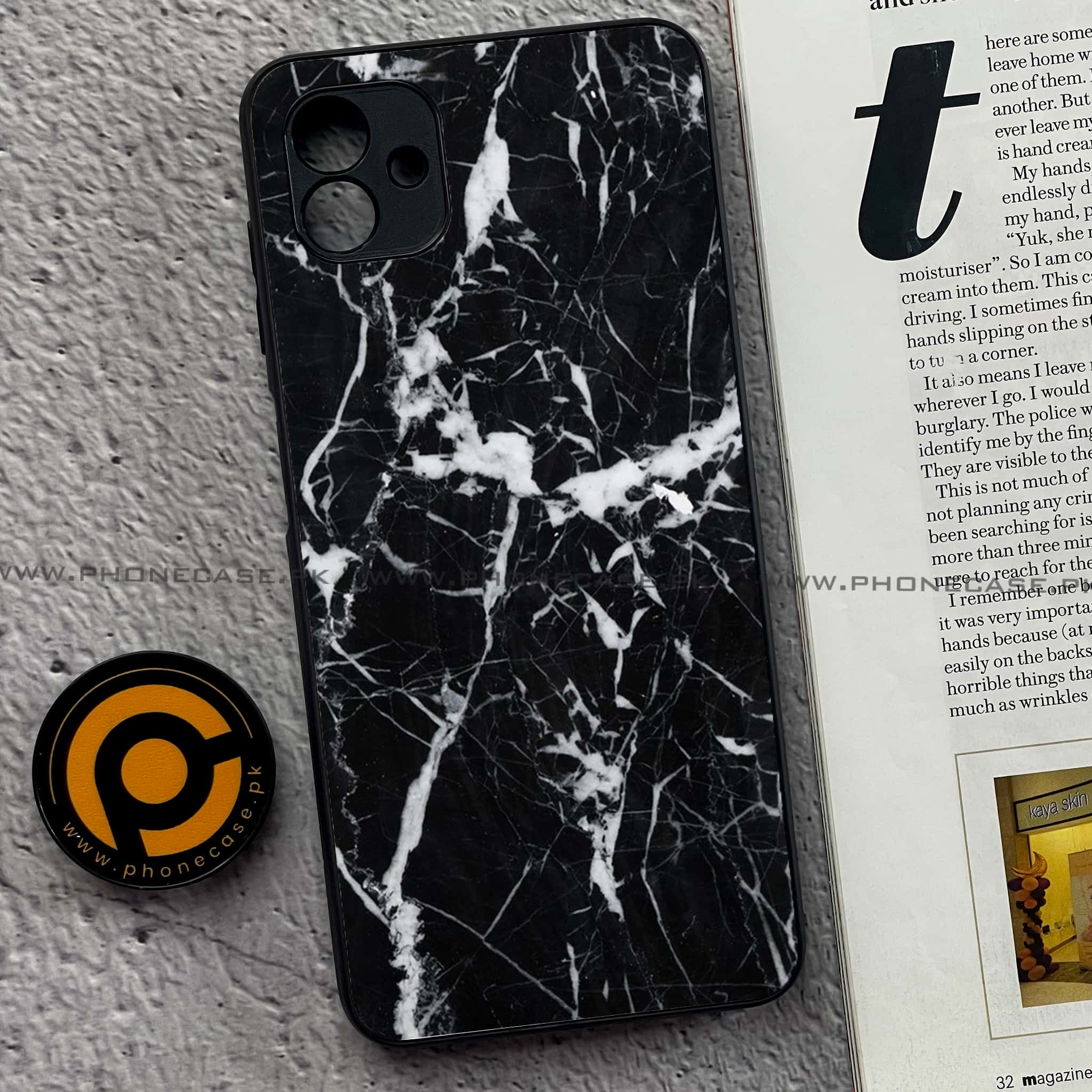 Samsung Galaxy A04 - Black Marble Series - Premium Printed Metal soft Bumper shock Proof Case