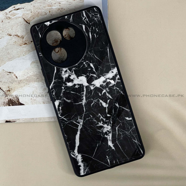 Vivo V30E - Black Marble  Design 6 - Premium Printed Metal soft Bumper shock Proof Case CS-24175