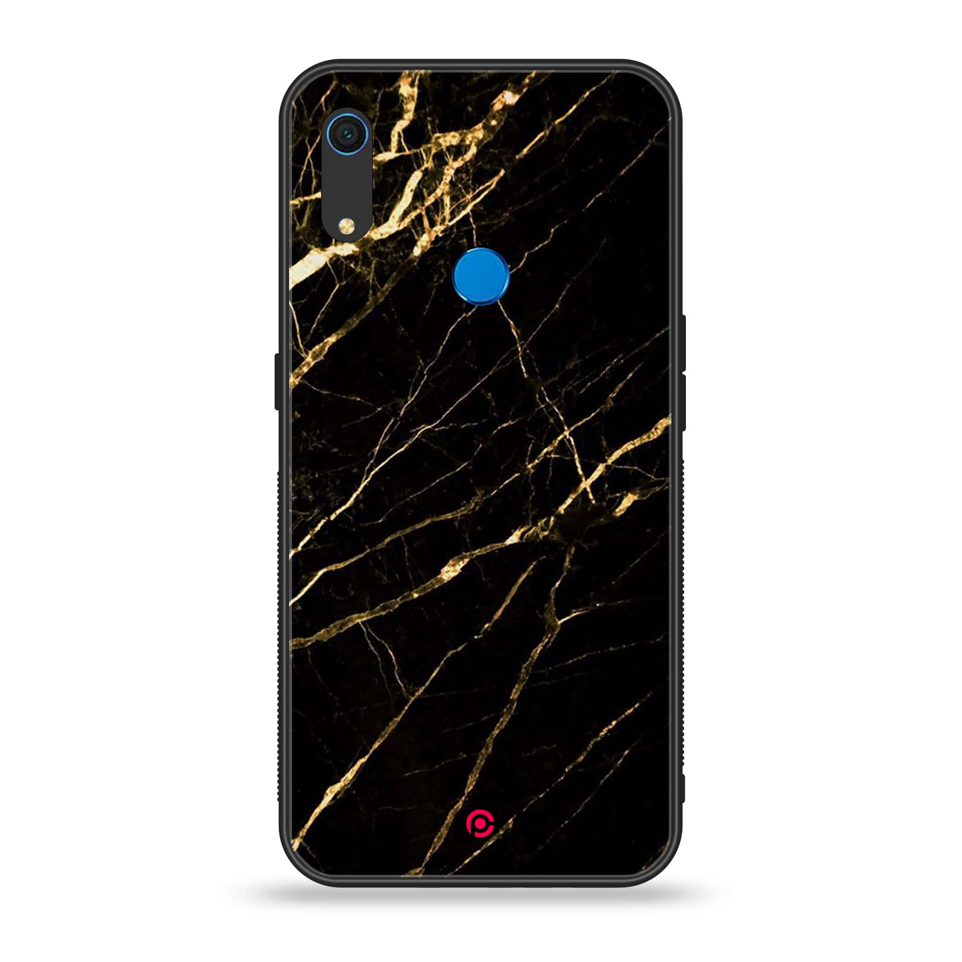 Huawei Y6s - Black Marble Series - Premium Printed Metal soft Bumper shock Proof Case