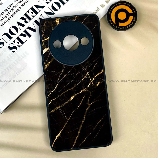 Xiaomi Redmi A3x - Black Marble Design 7 - Premium Printed Metal soft Bumper shock Proof Case CS-24015